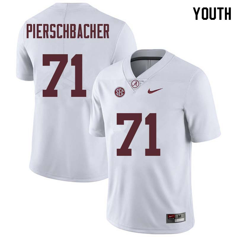 Youth #71 Ross Pierschbacher Alabama Crimson Tide College Football Jerseys Sale-White